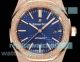 Swiss Replica OMF Frosted Gold Audemars Piguet Royal Oak Rose Gold Blue Face Watch (2)_th.jpg